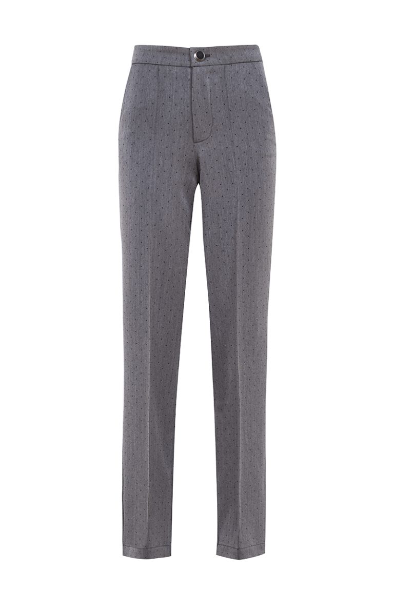 Елегантни сиви панталони с кристали