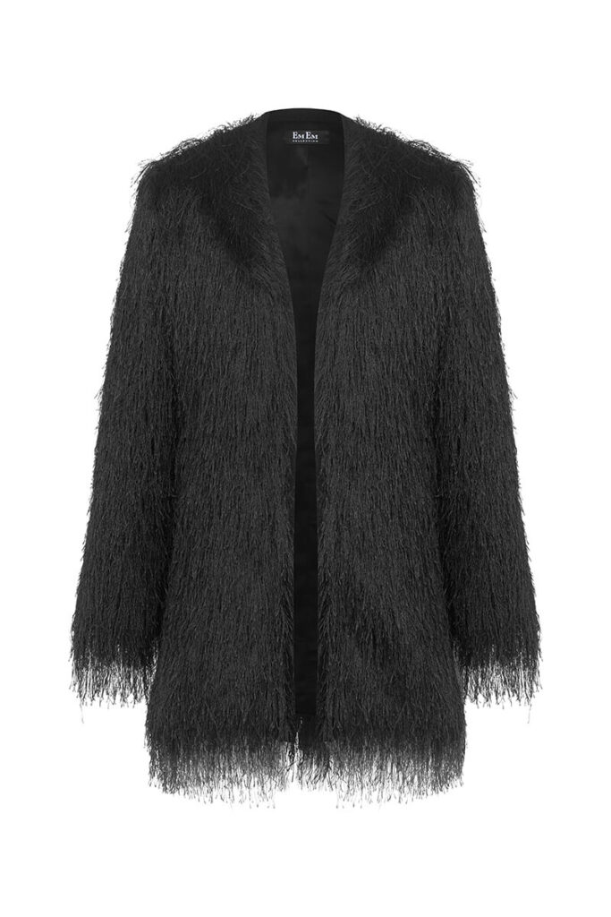 Em Noir Icon Fur Cardigan