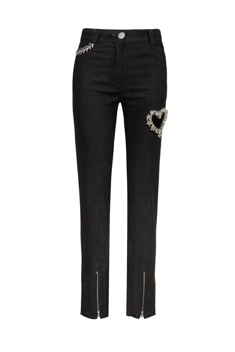 Crystal Heart Noir Jeans