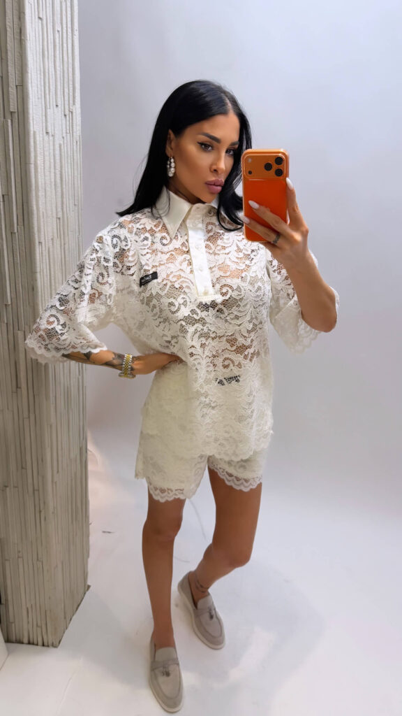 White Lace Polo