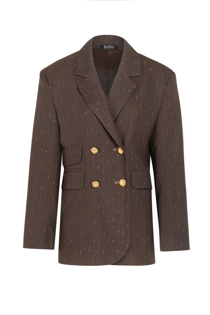 Golden Pinstripe Blazer